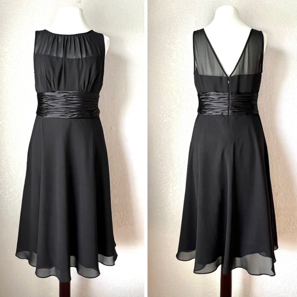 Jones Wear Black Sheer Top Detailed waist Cocktail Party Formal Prom Dress sz 6